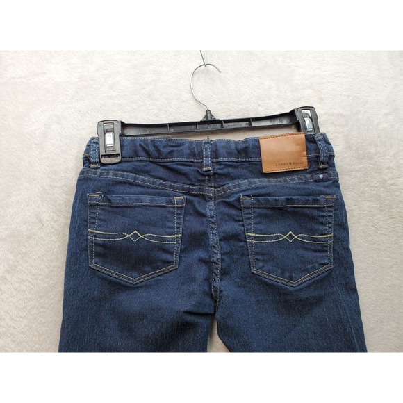 Lucky Brand Jeans Girls Sz 10 Blue Dark Wash Denim Cotton Pockets Zoe Skinny Leg - Picture 5 of 8
